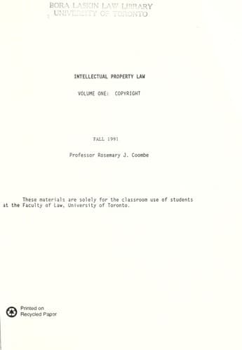 Tapa de Intellectual property law