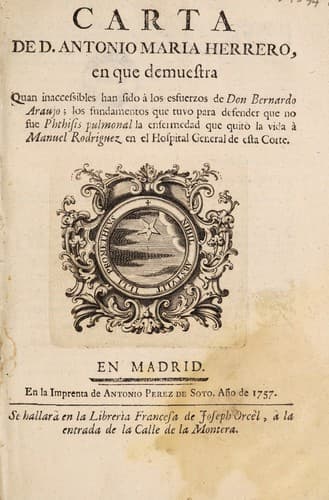 Tapa de Carta ... en que demuestra quan inaccessibles han sido á los esfuerzos