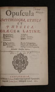 Tapa de Opuscula mythologica, ethica et physica. Graece et Latine
