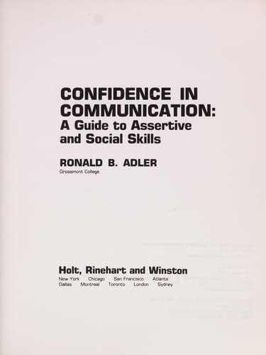 Tapa de Confidence in communication
