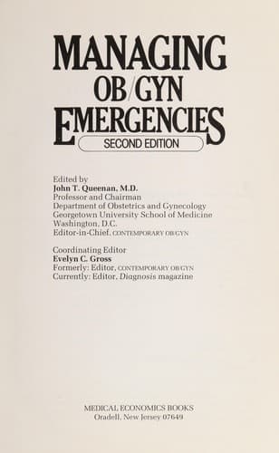 Tapa de Managing ob/gyn emergencies