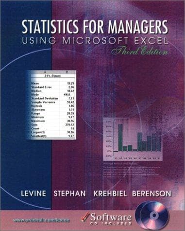 Tapa de Statistics for managers using Microsoft Excel