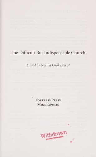 Tapa de The difficult but indispensable church