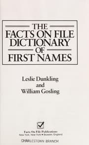 Tapa de The Facts on file dictionary of first names