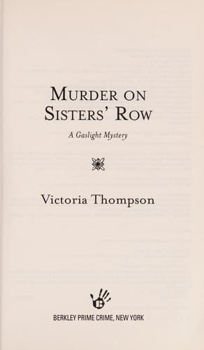 Tapa de Murder on Sisters' Row