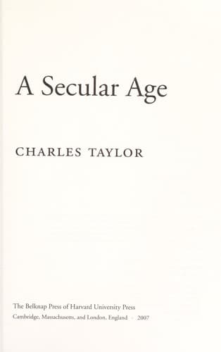 Tapa de A Secular Age