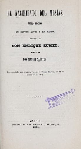 Tapa de El nacimiento del Mesías