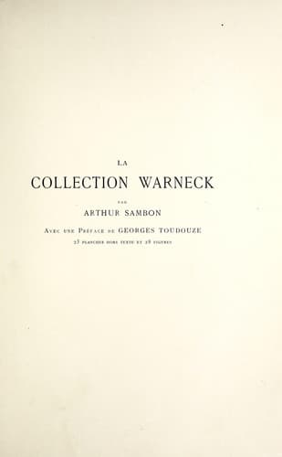 Tapa de La collection Warneck