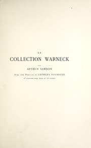 Tapa de La collection Warneck