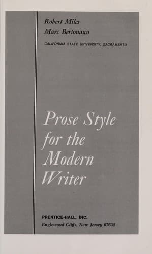 Tapa de Prose style for the modern writer