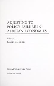 Tapa de Adjusting to policy failure in African economies