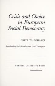 Tapa de Crisis and choice in European social democracy