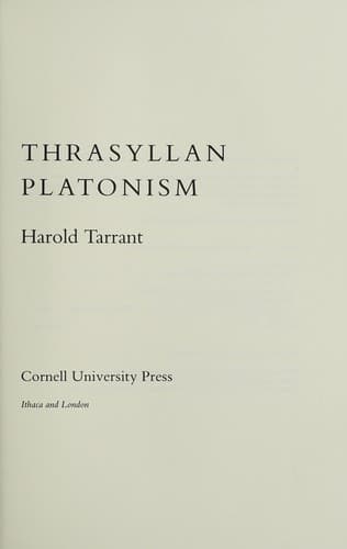 Tapa de Thrasyllan platonism