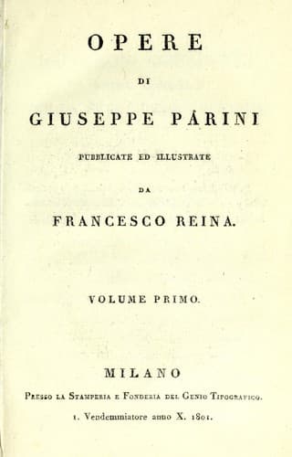 Tapa de Opere di Giuseppe Parini