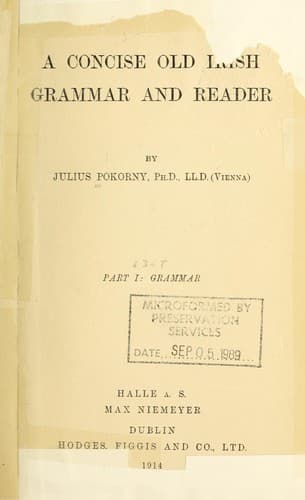 Tapa de A concise Old Irish grammar and reader