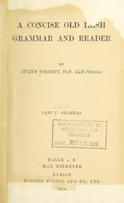 Tapa de A concise Old Irish grammar and reader