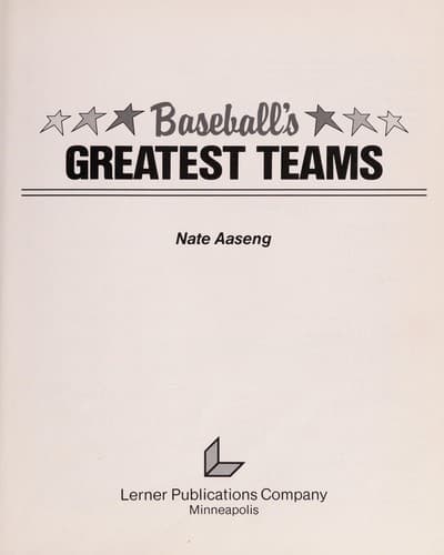 Tapa de Baseball's greatest teams