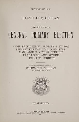 Tapa de Laws relating to general primary election