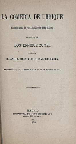 Tapa de La comedia de Ubrique