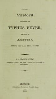 Tapa de A brief memoir concerning the typhus fever, prevailing in Aberdeen, during the years 1818 and 1819