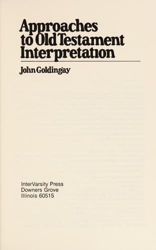 Tapa de Approaches to Old Testament interpretation