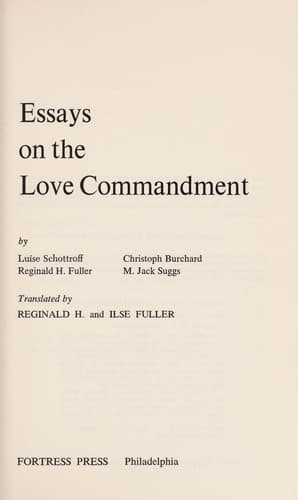 Tapa de Essays on the love commandment
