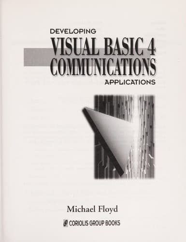 Tapa de Developing Visual Basic 4 communications applications