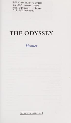 Tapa de Odyssey, Homer