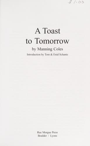 Tapa de A Toast to Tomorrow