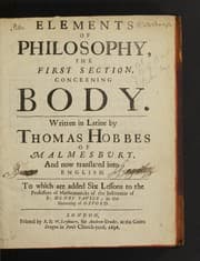 Tapa de Elements of philosophy, the first section, concerning body