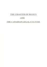 Tapa de The Charter of Rights and the Canadian legal culture