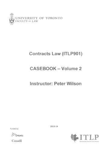 Tapa de Contracts law (ITLP901)