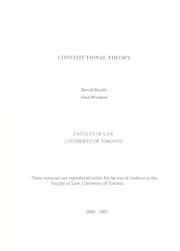 Tapa de Constitutional theory