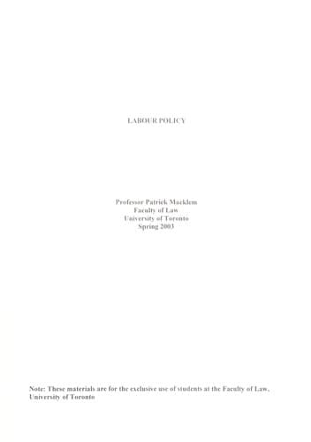 Tapa de Labour policy