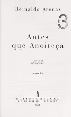 Tapa de Antes que anoiteça