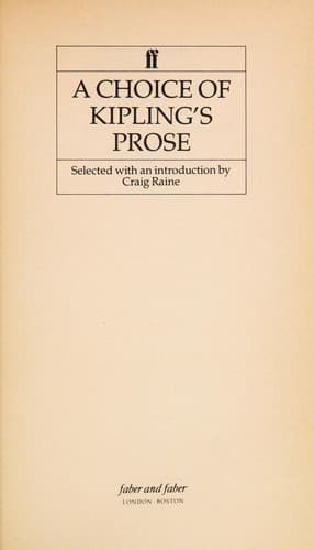 Tapa de A choice of Kipling's prose