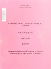 Tapa de Canadian migration law and policy