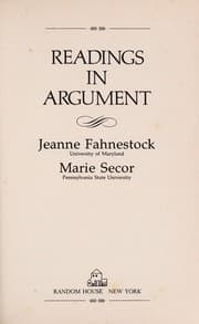 Tapa de Readings in argument
