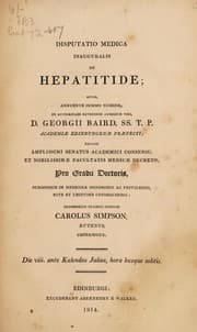 Tapa de Dissertatio medica inauguralis de hepatitide