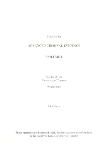 Tapa de Materials for advanced criminal evidence