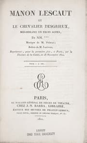 Tapa de Manon Lescaut et le chevalier Desgrieux