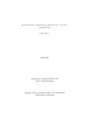 Tapa de Sentencing and penal policy in Canada