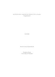 Tapa de Sentencing and penal policy in Canada