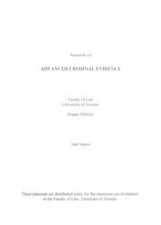 Tapa de Materials for advanced criminal evidence