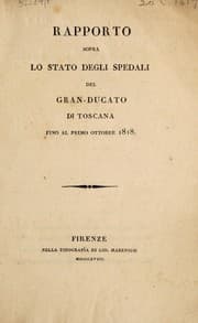 Tapa de Rapporto sopra lo stato degli spedali del Gran-ducato di Toscana fino al primo ottobre 1818