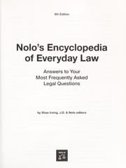 Tapa de Nolo's encyclopedia of everyday law