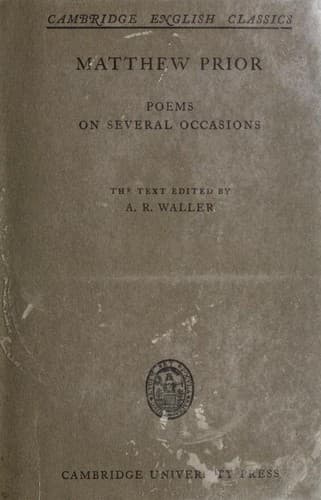 Tapa de Poems on several occasions