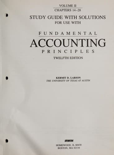 Tapa de Study guide with solutions for use with