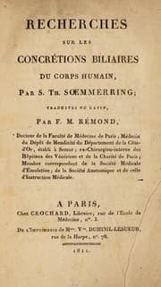 Tapa de Recherches sur les concrétions bilaires du corps humain ...