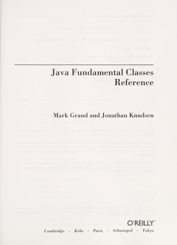 Tapa de Java fundamental classes reference